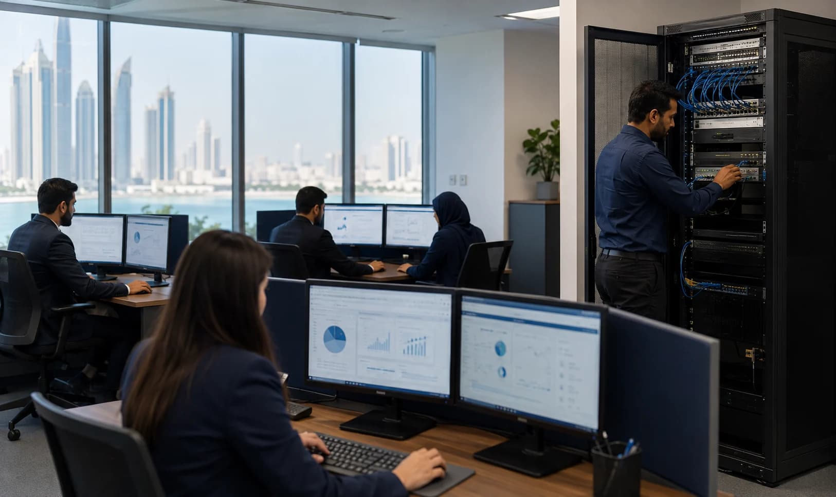 Secure multi-user accounting and server setup for an Abu Dhabi business